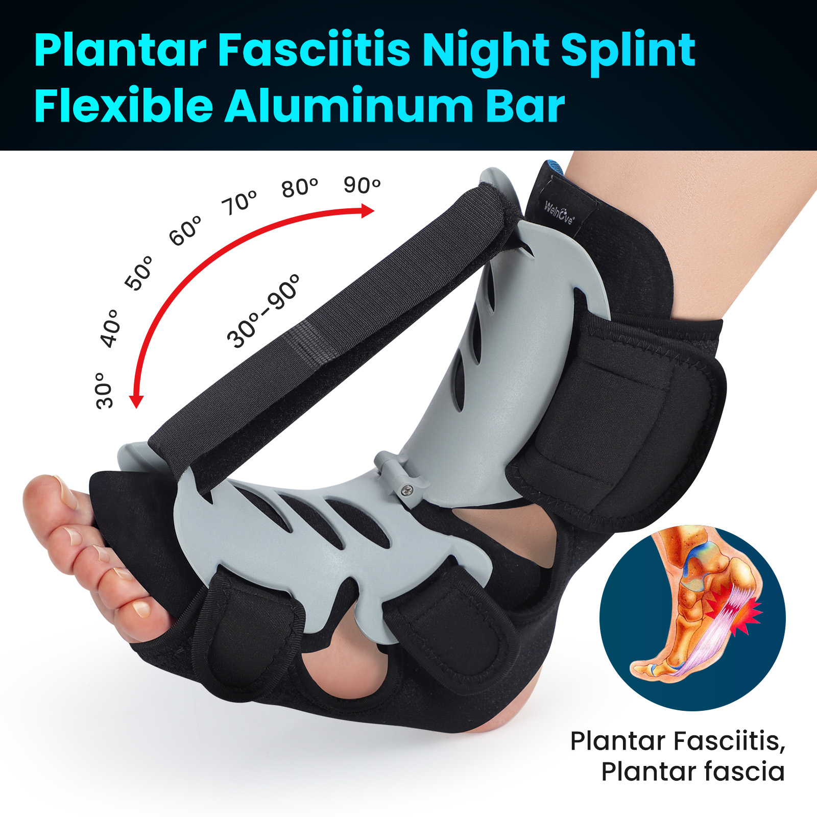 Ankle Mobility Band - 1Pcs Adjustable Ankle Brace Plantar Fasciitis
