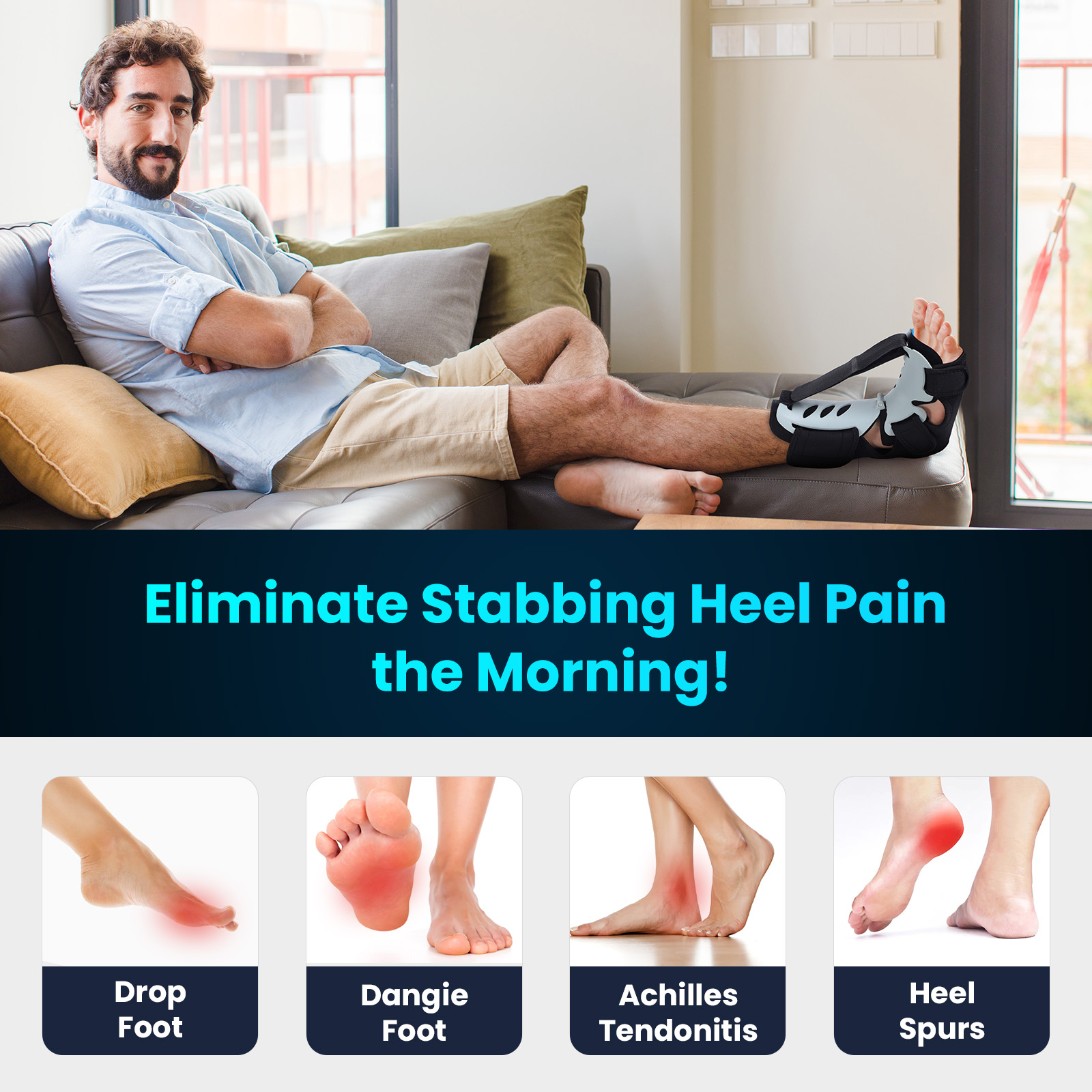 1Pcs Adjustable Ankle Brace Pl - Ankle Mobility Band avaliação e preço