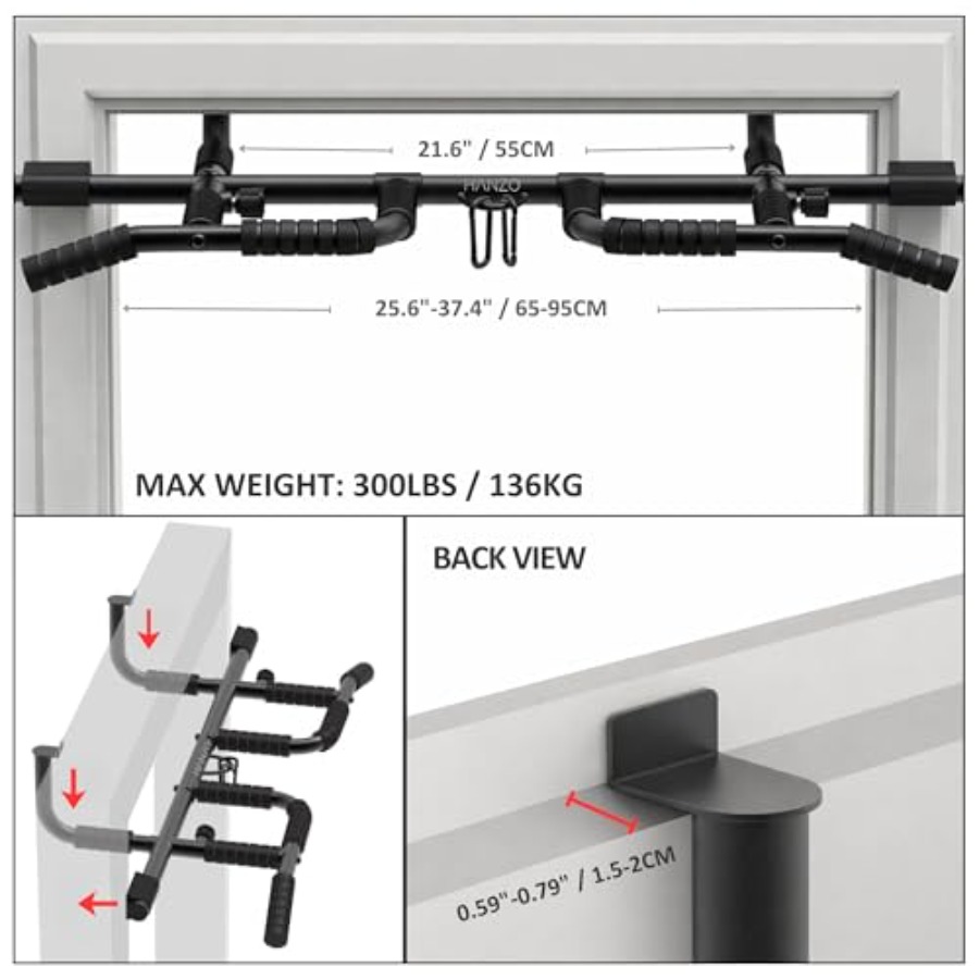 Doorway Pull Up Bar Set with S - Pull Up Bar Grip avaliação e preço